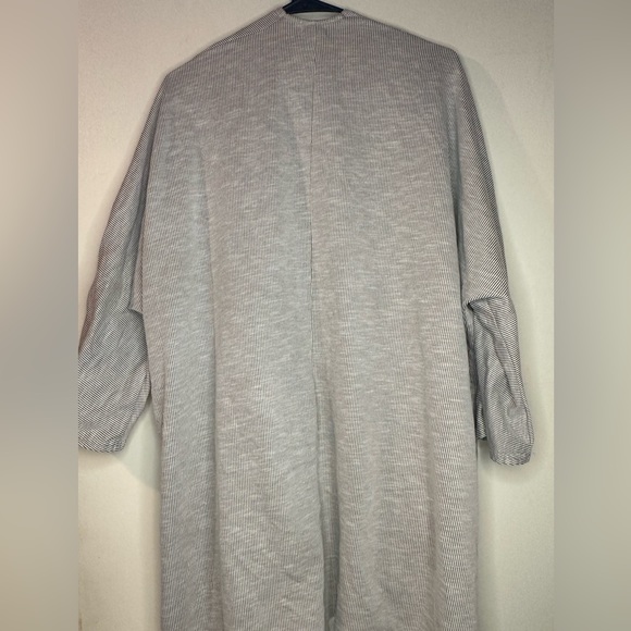 Donni Anthropologie Slouchy Gray Oversized Ribbed Duster Cardigan | Open Front - Picture 7 of 8